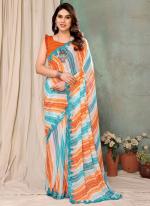 Georgette Multi Colour  Printed Saree