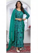 Premium Chanderi Sky Blue  Digital Printed Readymade Salwar Suit