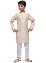 Cotton Biege Festival Wear Digital Printed Kids Kurta With Pant