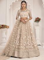 Butterfly Net Biege Festival Wear Cotton Thread Work Lehenga Choli