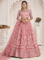 Butterfly Net Pink Festival Wear Cotton Thread Work Lehenga Choli