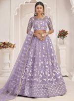 Butterfly Net Purple Festival Wear Cotton Thread Work Lehenga Choli