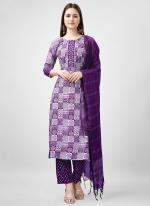 Rayon  Purple Daily Wear Printed Readymade Salwar Suit