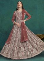 Faux Georgette Orange Wedding Wear Lkhnavi Work Anarkali Suit