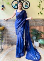 Georgette Blue Party Wear Sequence Work Saree