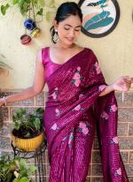 Georgette Wine Festival Wear Thread Work Saree