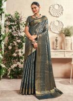 Dharmavaram Silk Grey Festival Wear Weaving Saree