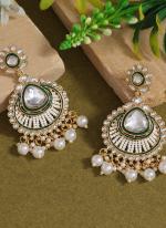   Wedding Wear  White Stone Work Kundan Earrings