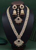   Festival Wear  Maroon Green Long Kundan Necklace Set