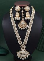   Festival Wear  White Long Kundan Necklace Set