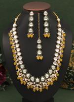   Festival Wear  Yellow Gold Plated Pearl Necklace Set