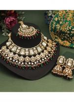   Wedding Wear  Maroon Green Choker Necklace Set