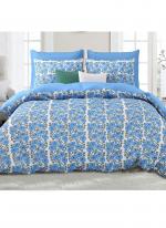 Cotton Blue Printed Bed Sheets(100*108)