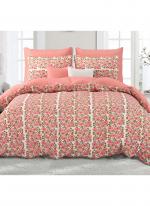 Cotton Peach Printed Bed Sheets(100*108)