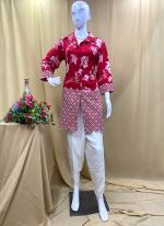 Muslin Pink Festival Wear Printed Readymade Indo Western