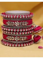   Wedding Wear  Velvet Thread Work Bangle Set