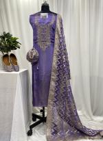 Shimmer Silk Lilac Traditional Wear Embroidery Work Salwaar Suit