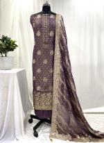 Shimmer Silk Purple Party Wear Embroidery Work Salwaar Suit