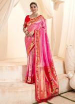 Paithani Tissue Silk Pink Festival Wear Zari Work Saree