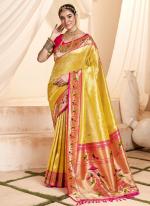 Paithani Tissue Silk Yellow Festival Wear Zari Work Saree