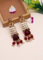   Festival Wear  Maroon Colour Kundan Earrings