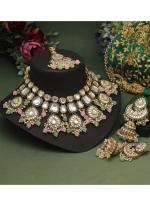   Wedding Wear  Pink Parrot Green Color Kundan Necklace Set