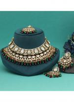   Bridal Wear  Maroon & Green Color Kundan Necklace Set