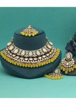   Bridal Wear  Yellow Color Kundan Necklace Set