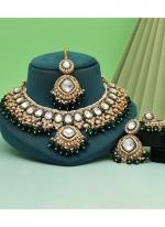   Bridal Wear  Green Color Kundan Necklace Set