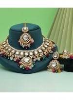   Bridal Wear  Multi Color Kundan Necklace Set