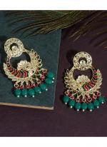   Festival Wear  Green Color Meenakari Earrings