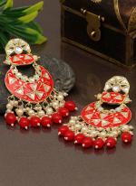   Festival Wear  Red Color Meenakari Earrings