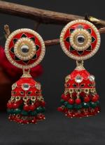   Festival Wear  Red Color Meenakari Earrings