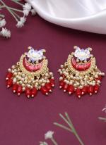   Festival Wear  Red Color Meenakari Earrings