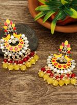   Festival Wear  Yellow Color Meenakari Earrings