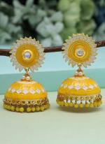   Festival Wear  Yellow Color Meenakari Earrings