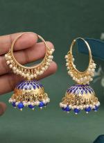   Festival Wear  Blue Color Meenakari Earrings