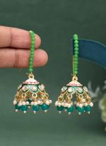   Festival Wear  Green Color Meenakari Earrings