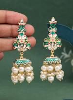   Party Wear  Green Color Meenakari Earrings