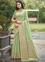 Silk Green Festival Wear Weaving Saree