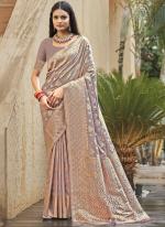 Silk Lilac Festival Wear Weaving Saree