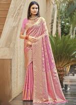 Silk Pink Festival Wear Weaving Saree