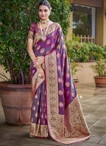 Silk Purple Festival Wear Weaving Saree