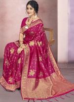 Silk Pink Traditional Wear Weaving Saree