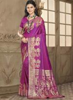 Silk Pink Festival Wear Weaving Saree