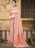 Silk Pink Festival Wear Weaving Saree