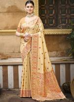 Silk Yellow Festival Wear Weaving Saree