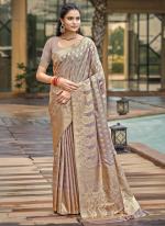 Silk Lilac Festival Wear Weaving Saree