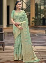 Silk Sky Blue Festival Wear Weaving Saree