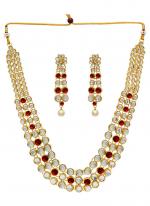   Wedding Wear  Maroon Color Necklace Set